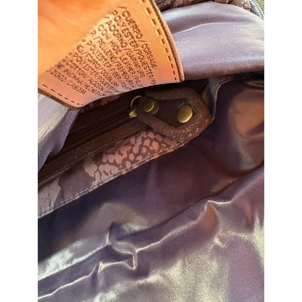Juicy Couture Quilted Circle Pattern Crossbody Bag Boho In Brown Chain Strap